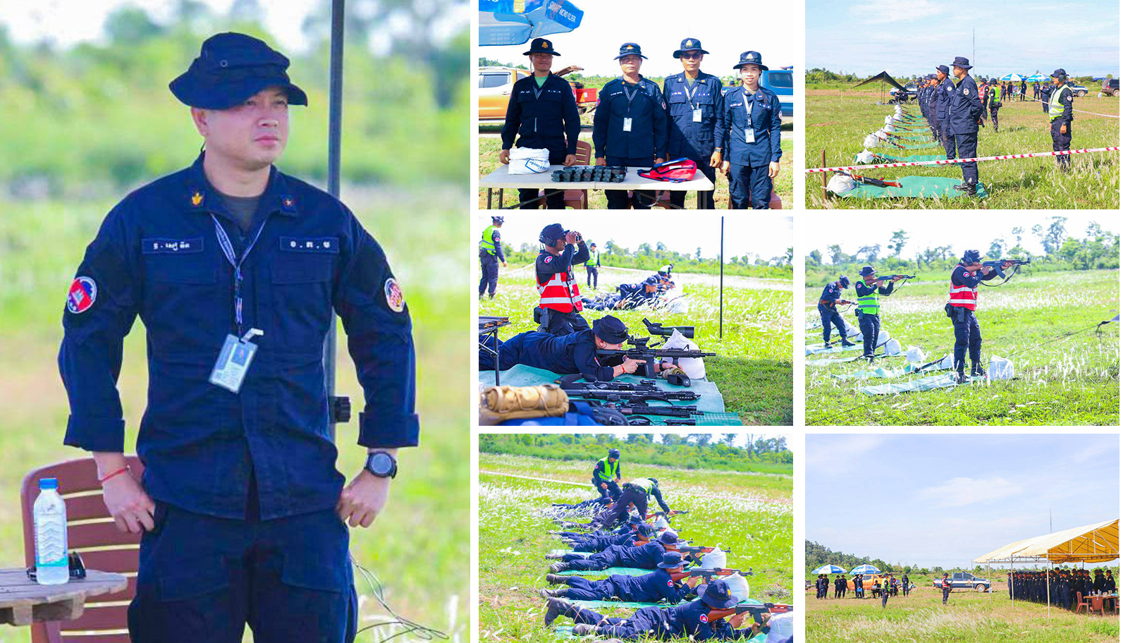 លោកឧត្តមសេនីយ៍ត្រី សៀ ទីន មេបញ្ជាការ កងរាជអាវុធហត្ថខេត្តសៀមរាប បានអញ្ជើញចុះត្រួតពិនិត្យការហ្វឹកហាត់ បាញ់គ្រាប់ពិត លើមេរៀនប្រើប្រាស់កាំភ្លើង វែង ខ្លី